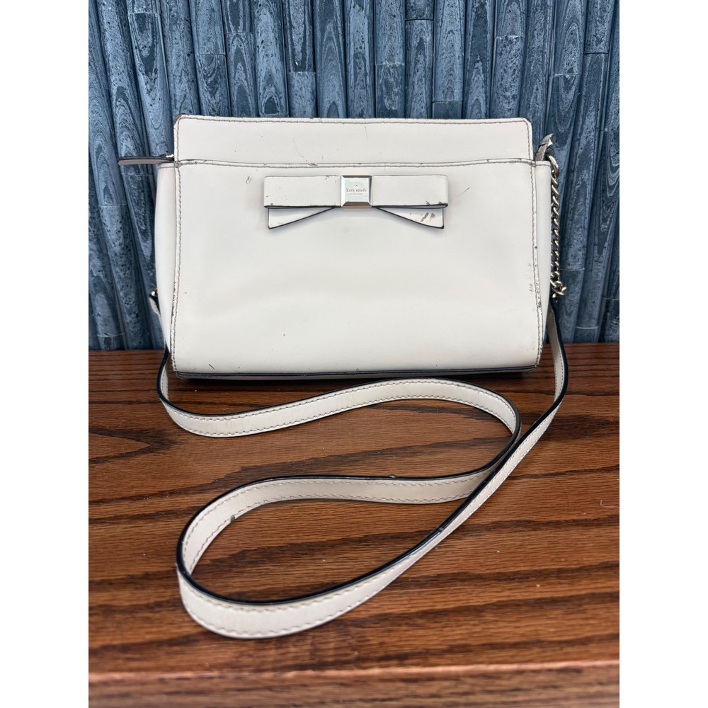 Kate Spade New York Tan *project* Leather Bow Crossbody Bag Chain Strap